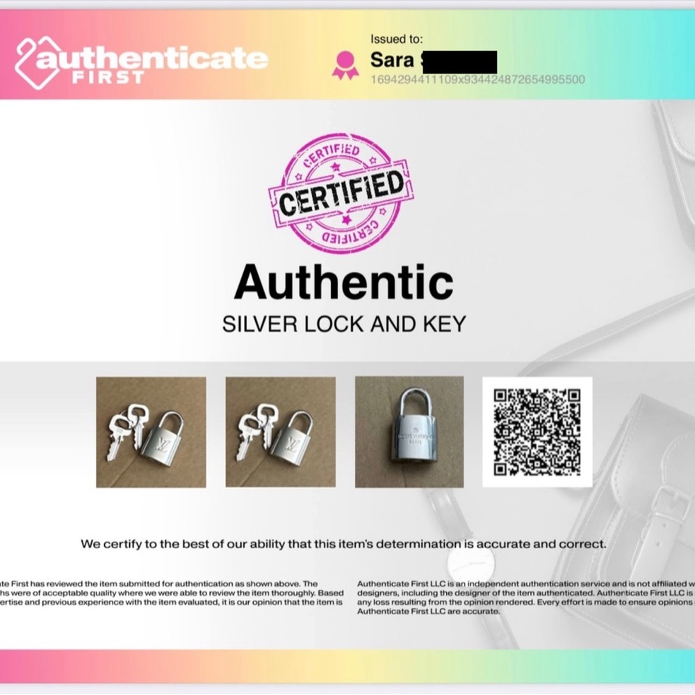 New Louis Vuitton Silver Lock and Key with COA #315 3 pc - Picture 2 of 8